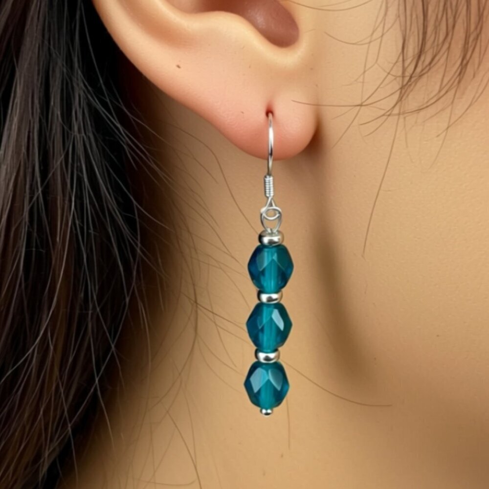 Swarovski Crystal Beaded Dangle Earrings NWT